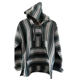 Senor Lopez SZ Medium/Large Baja Drugrug Hoodie Striped Multicolor Beach‎